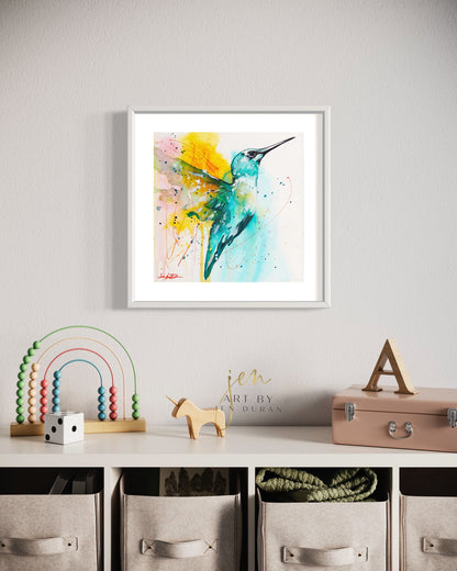 modern canvas wall art, modern art, hummingbird art, watercolor bird art, hummingbird art print, canvas wall art, wall art, home decor, modern art print, art for walls, unique home decor, best gift, bird art print, art by jen duran