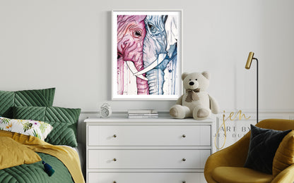 "Elephant Love" Fine Art Paper Print