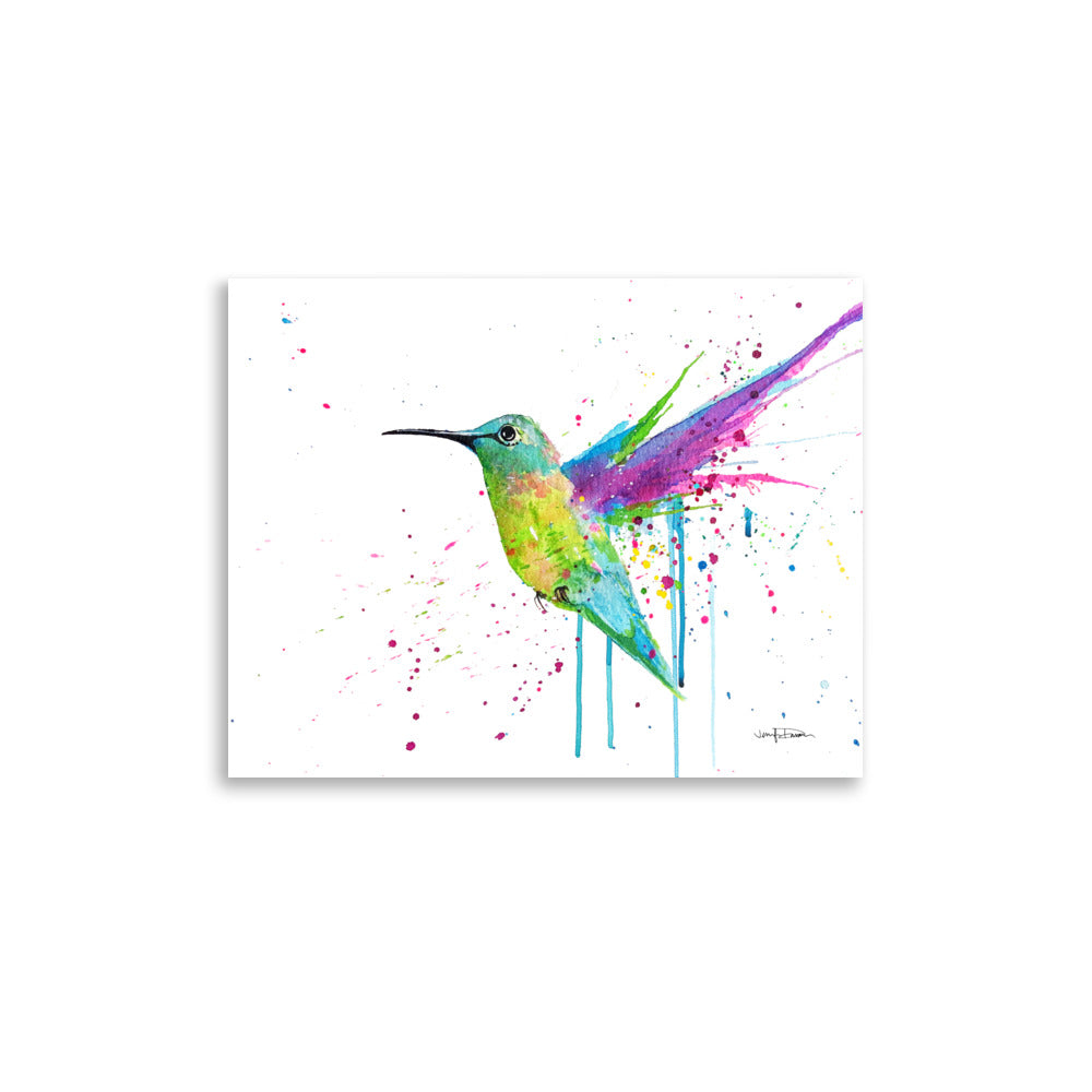 "Pink Hummingbird Splash" - Fine Art Print