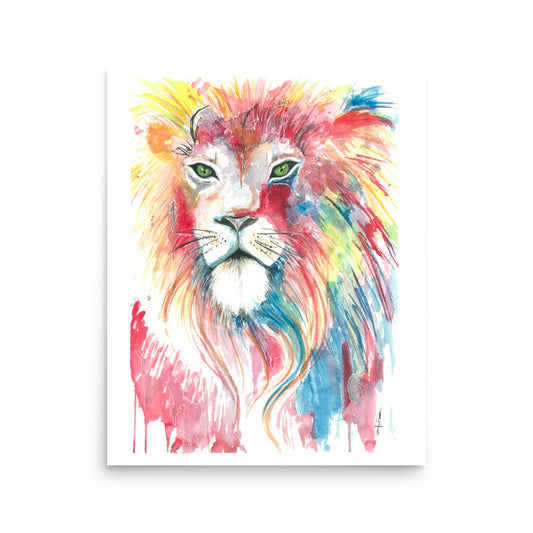 Matte Paper Print - Rainbow Lion