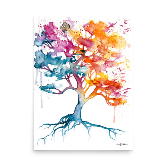 Matte Paper Print - Rainbow Tree