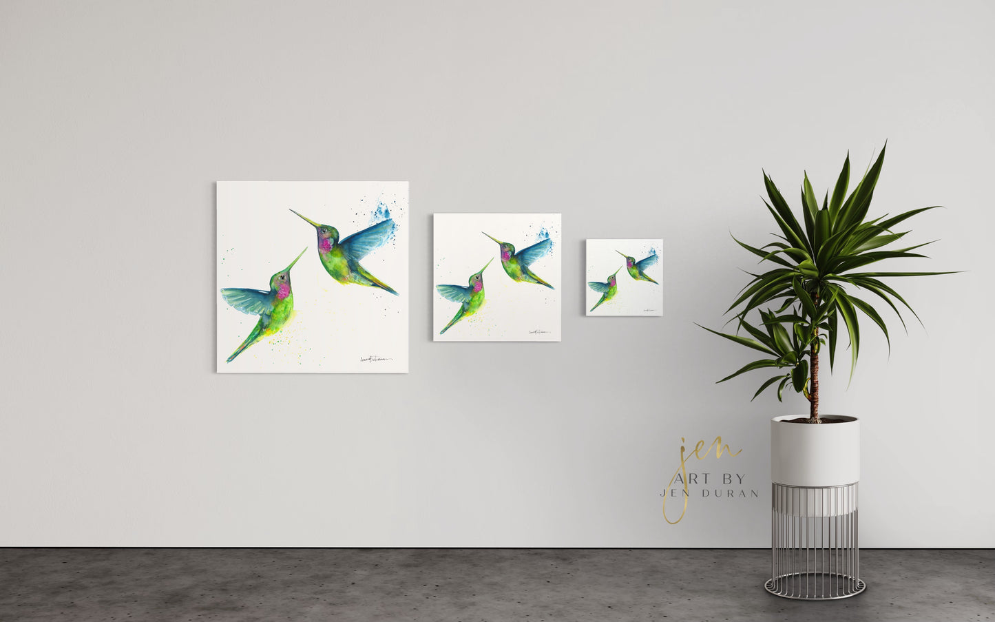 "Hummingbird Duo" Giclée Canvas Print