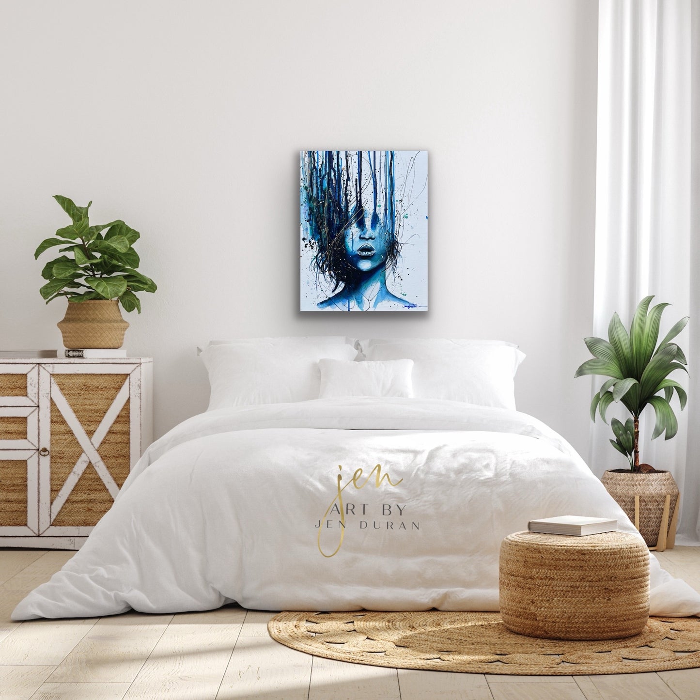 "Consumed By Chaos" Blue & Gold Giclée Canvas Print