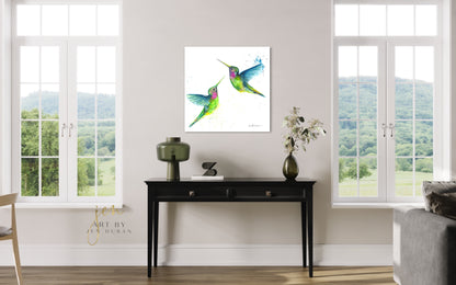 "Hummingbird Duo" Giclée Canvas Print