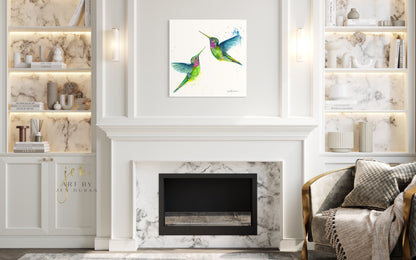"Hummingbird Duo" Giclée Canvas Print