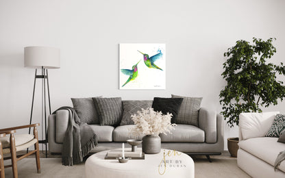"Hummingbird Duo" Giclée Canvas Print