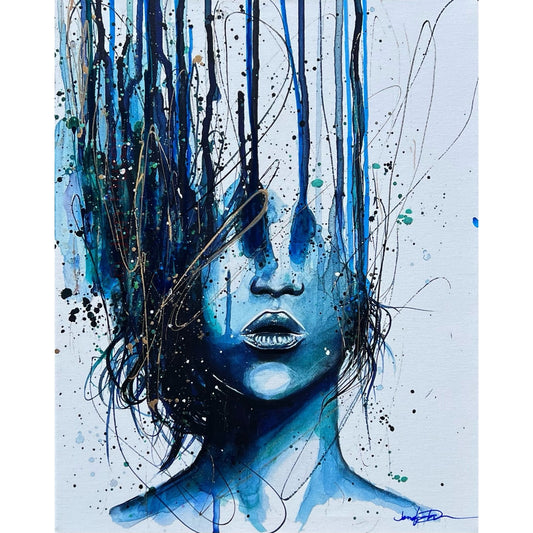 "Consumed By Chaos" (Blue & Gold) - SE Fine Art Print