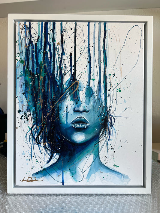 Consumed By Chaos Original Painting (Blue & Gold Edition)