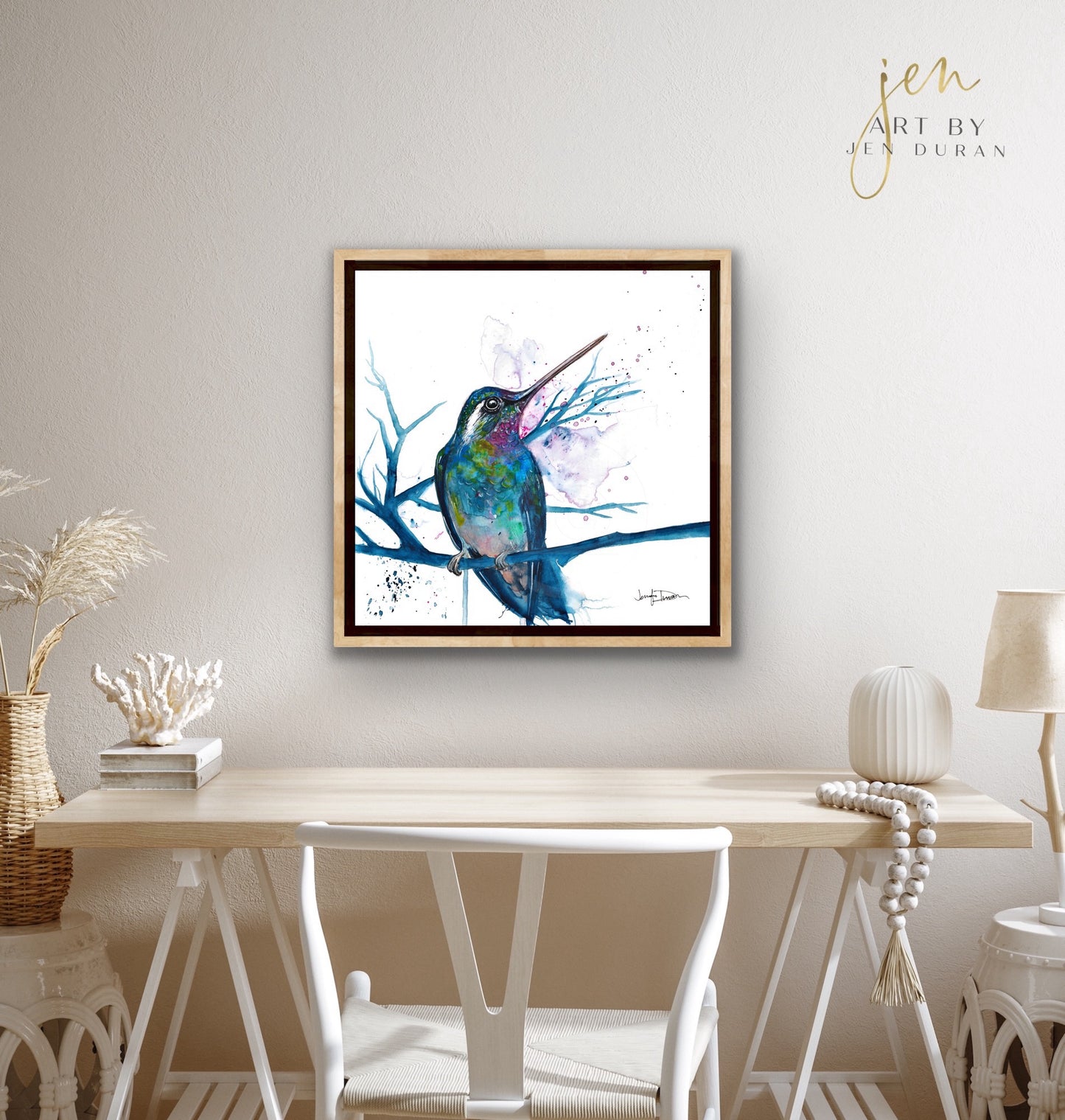 "Blue Hummingbird" - Giclée Canvas Print