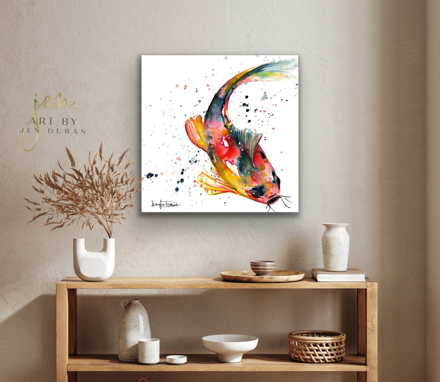 "Koi Fish" Giclée Canvas Print