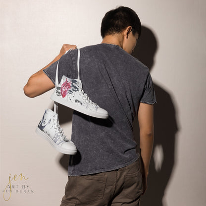 Men’s High Top Canvas Shoes | High Top Sneakers | "Heartache" Shoe Design