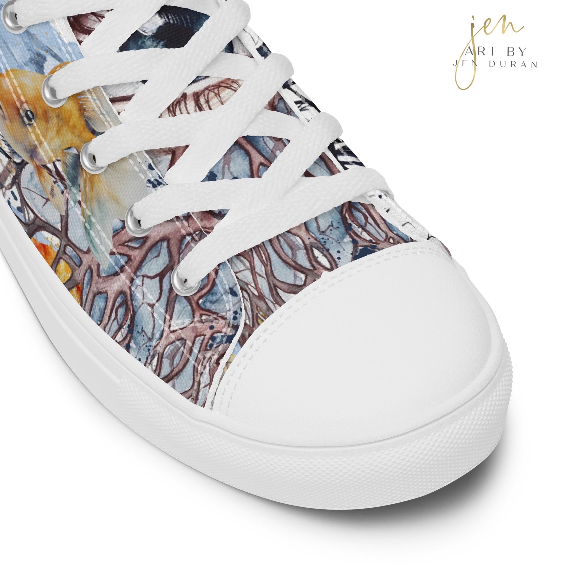 high top shoes, high top sneakers, canvas shoes, trendy shoes, eye design, popular shoes, unique shoe design, mens shoes, womens shoes, art by jen duran