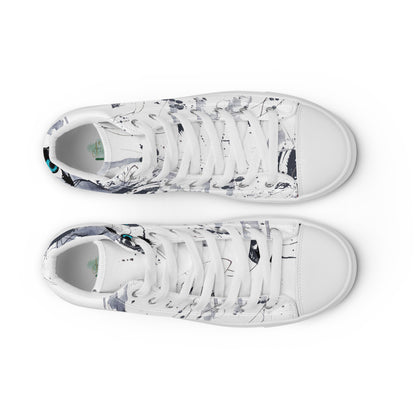 high top shoes, high top sneakers, canvas shoes, trendy shoes, eye design, popular shoes, unique shoe design, mens shoes, womens shoes, art by jen duran