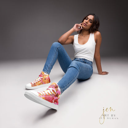 Women’s high top canvas shoes | Floral Design
