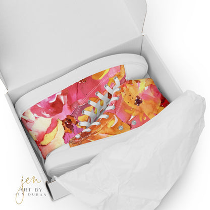 Women’s high top canvas shoes | Floral Design