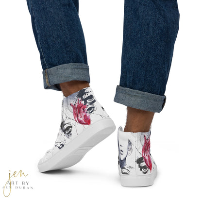 Men’s High Top Canvas Shoes | High Top Sneakers | "Heartache" Shoe Design