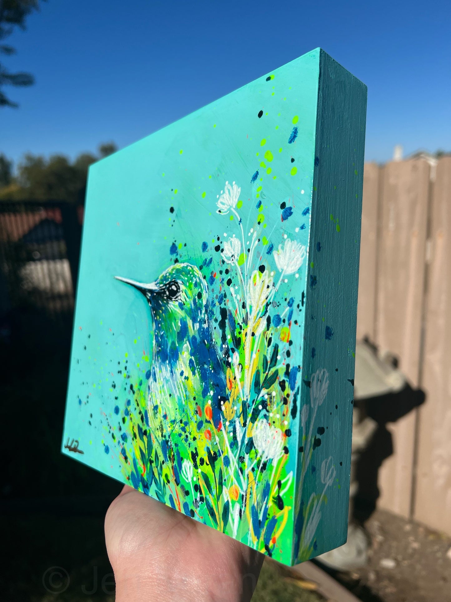 Hummingbird w/flowers Original Painting