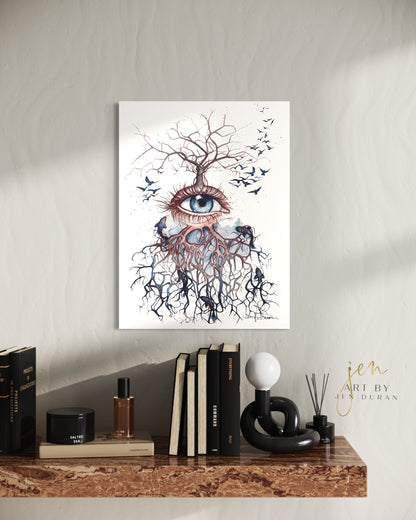 modern art, art print, eye wall art, abstract watercolor, modern watercolor, art prints, canvas wall art, wall art, home decor, modern art print, art for walls, unique home decor, best gift, art by jen duran