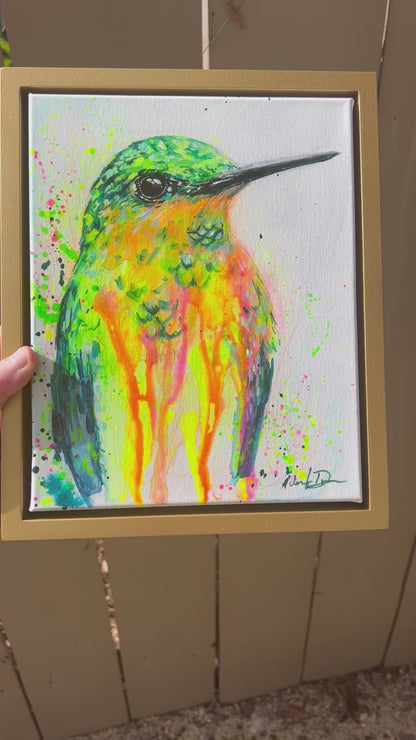 "Neon Hummingbird" - Original Painting