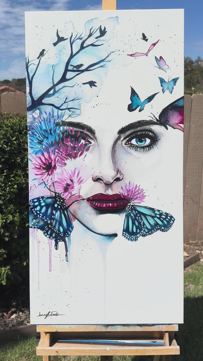 "Escape" Hand-Embellished Giclée Canvas