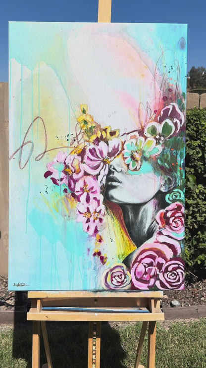 "Thoughts Inside a Dream" Hand-Embellished Giclée Canvas