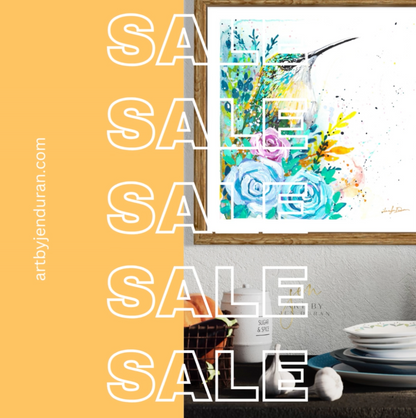 modern canvas wall art, modern art, hummingbird art, watercolor bird art, floral art print, canvas wall art, wall art, home decor, modern art print, art for walls, unique home decor, best gift, bird art print, art by jen duran