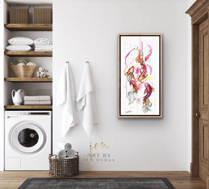 "Rainbow Koi Fish Trio" Giclée Canvas Print