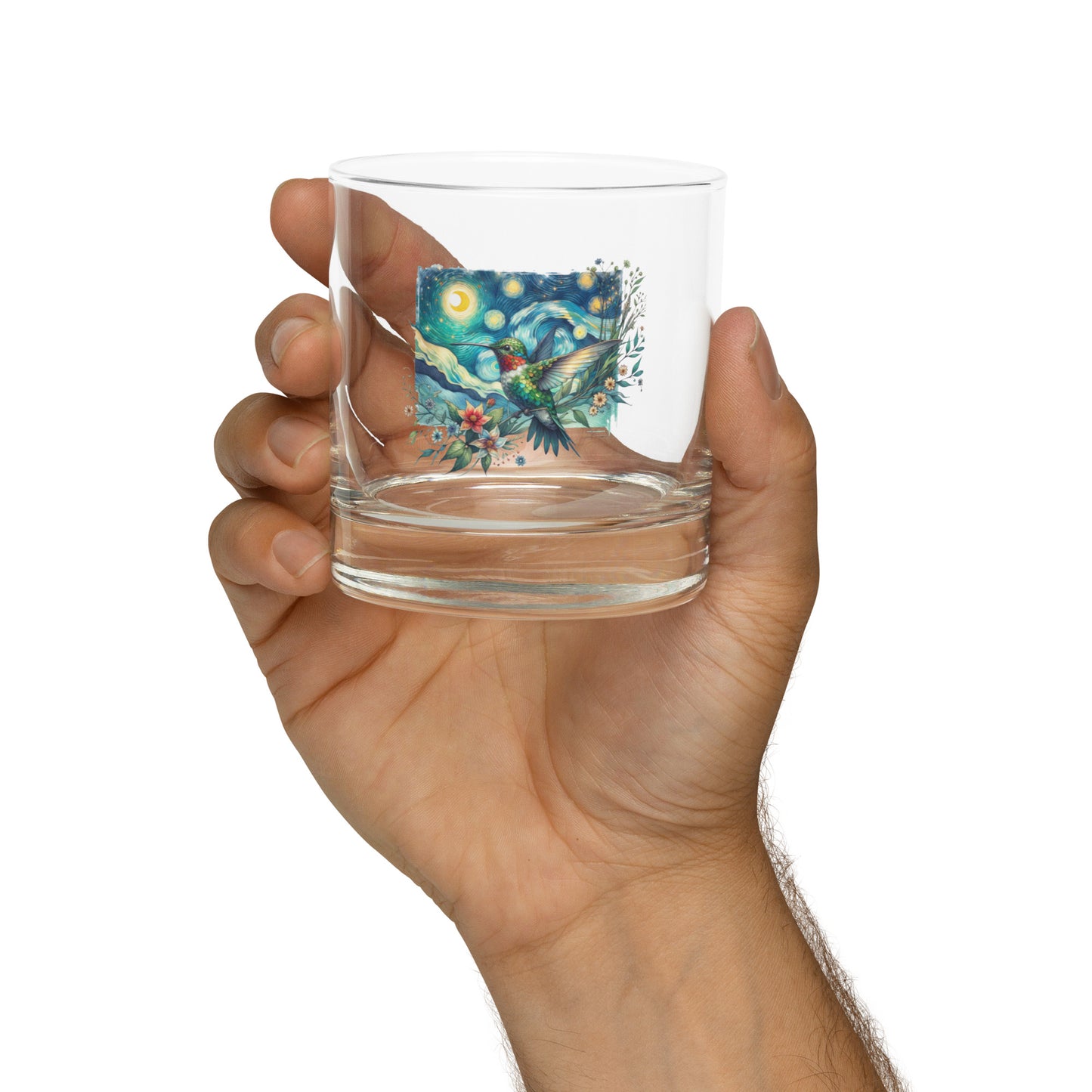 Rocks glass - Starry Night Hummingbird