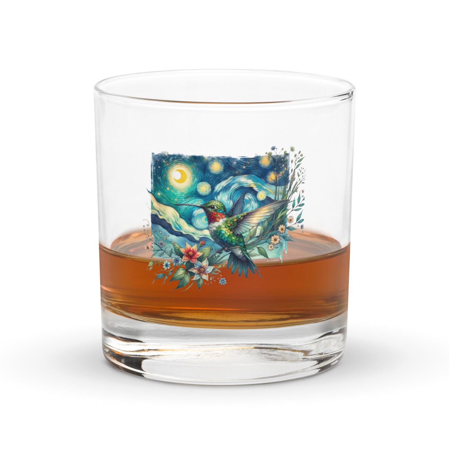 Rocks glass - Starry Night Hummingbird