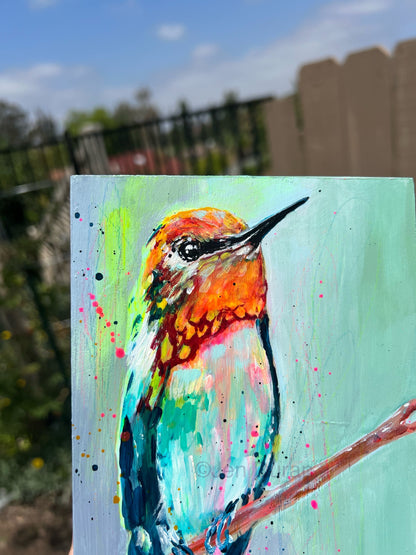 "Spring Hummingbird" Original Painting #5