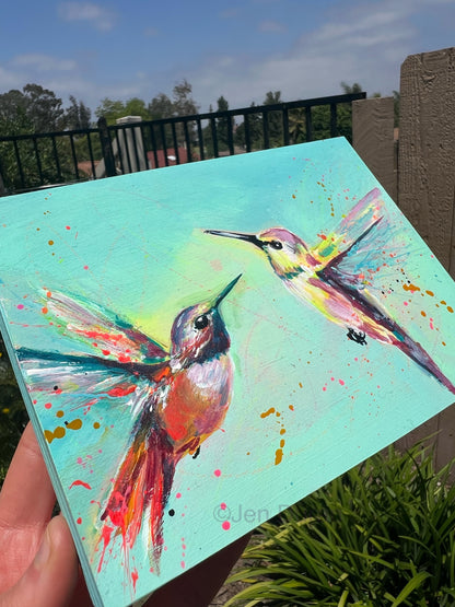 "Spring Hummingbird" Original Painting #8