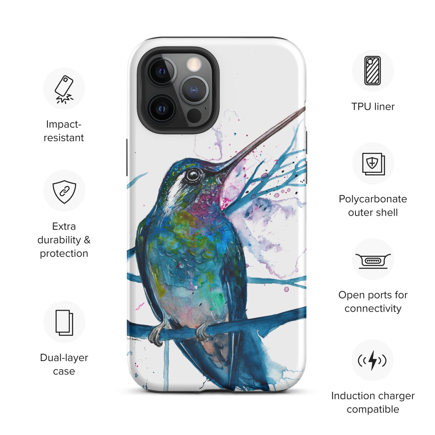 Tough Case for iPhone® - Blue Hummingbird