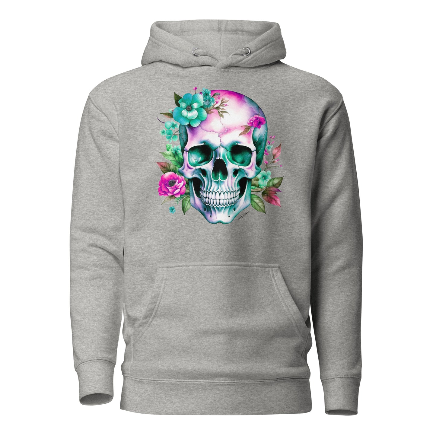 Unisex Hoodie - Skull with Flowers Design