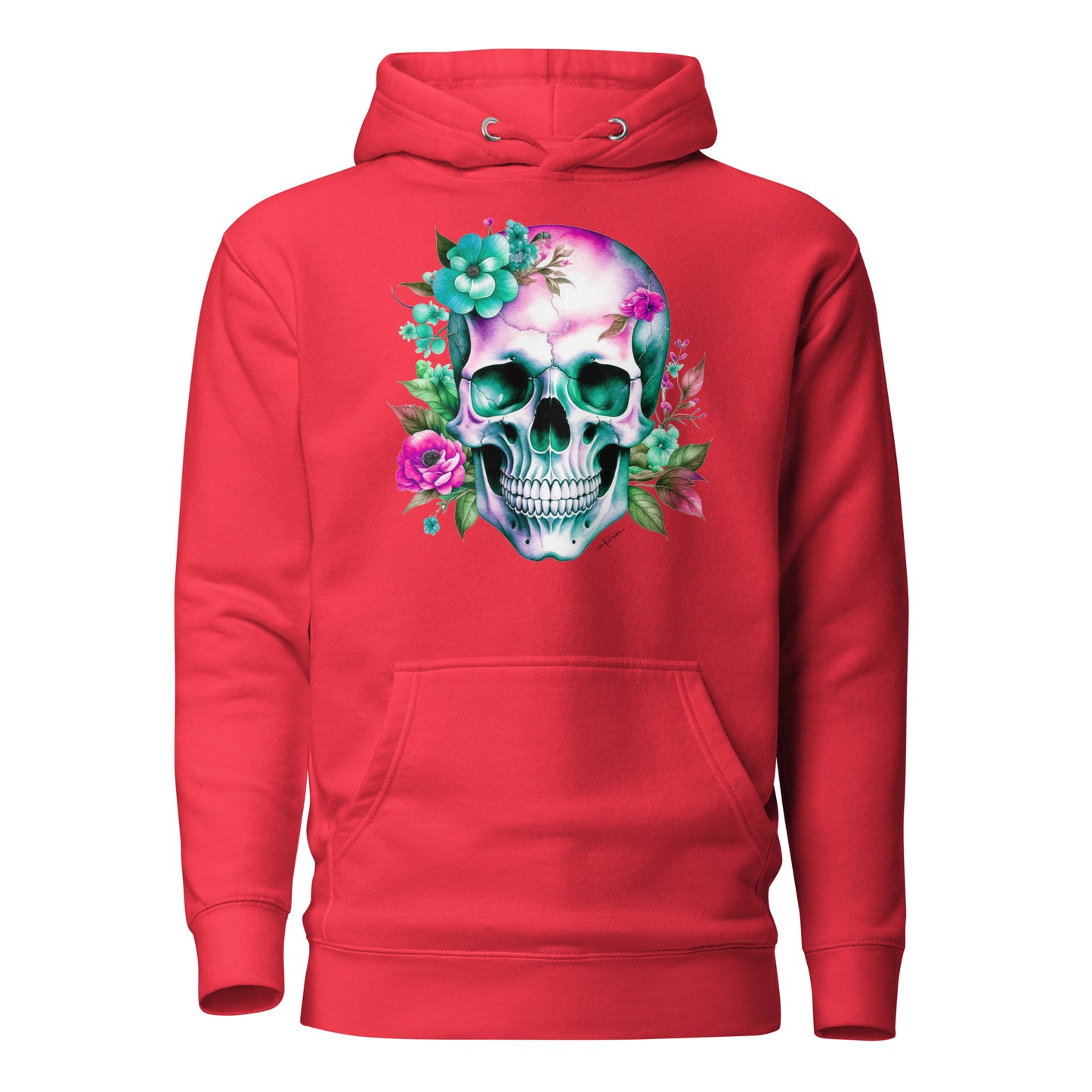 Unisex Hoodie - Skull with Flowers Design