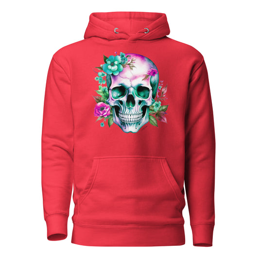 Unisex Hoodie - Skull with Flowers Design