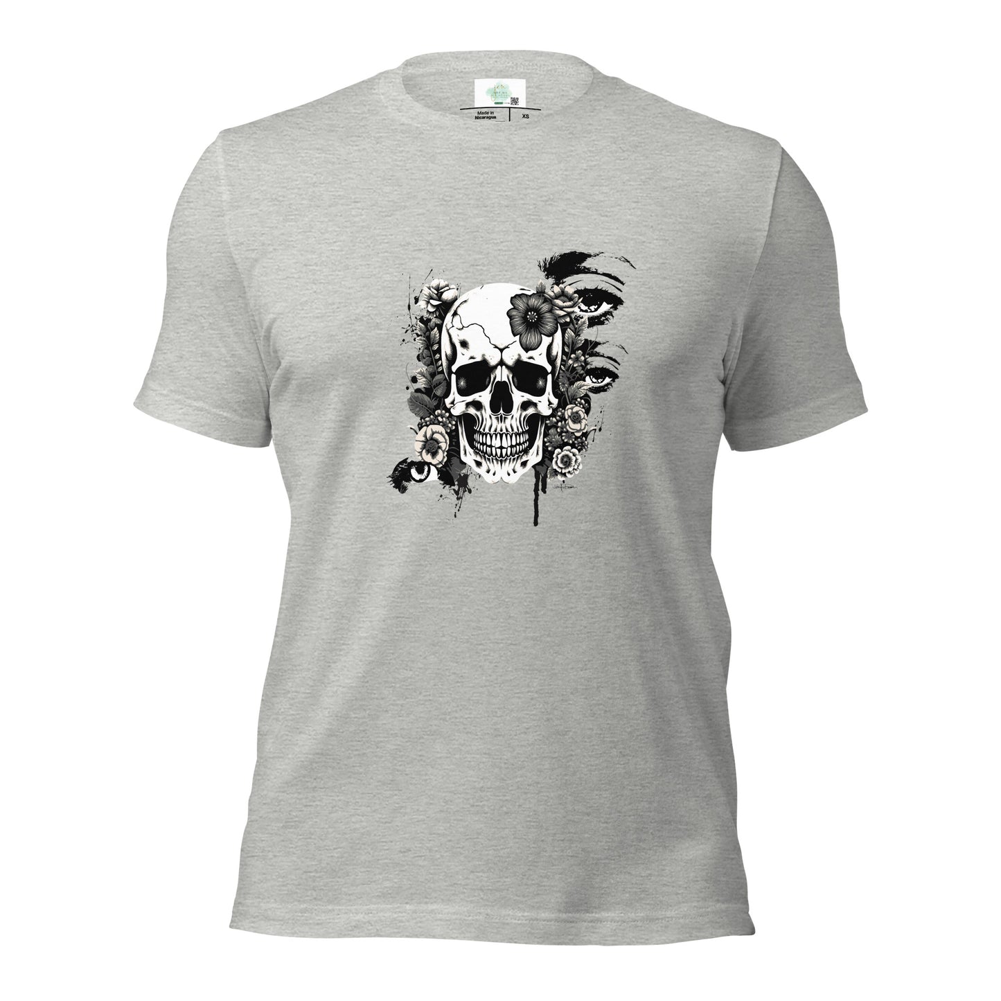 Unisex t-shirt - black & white skull design