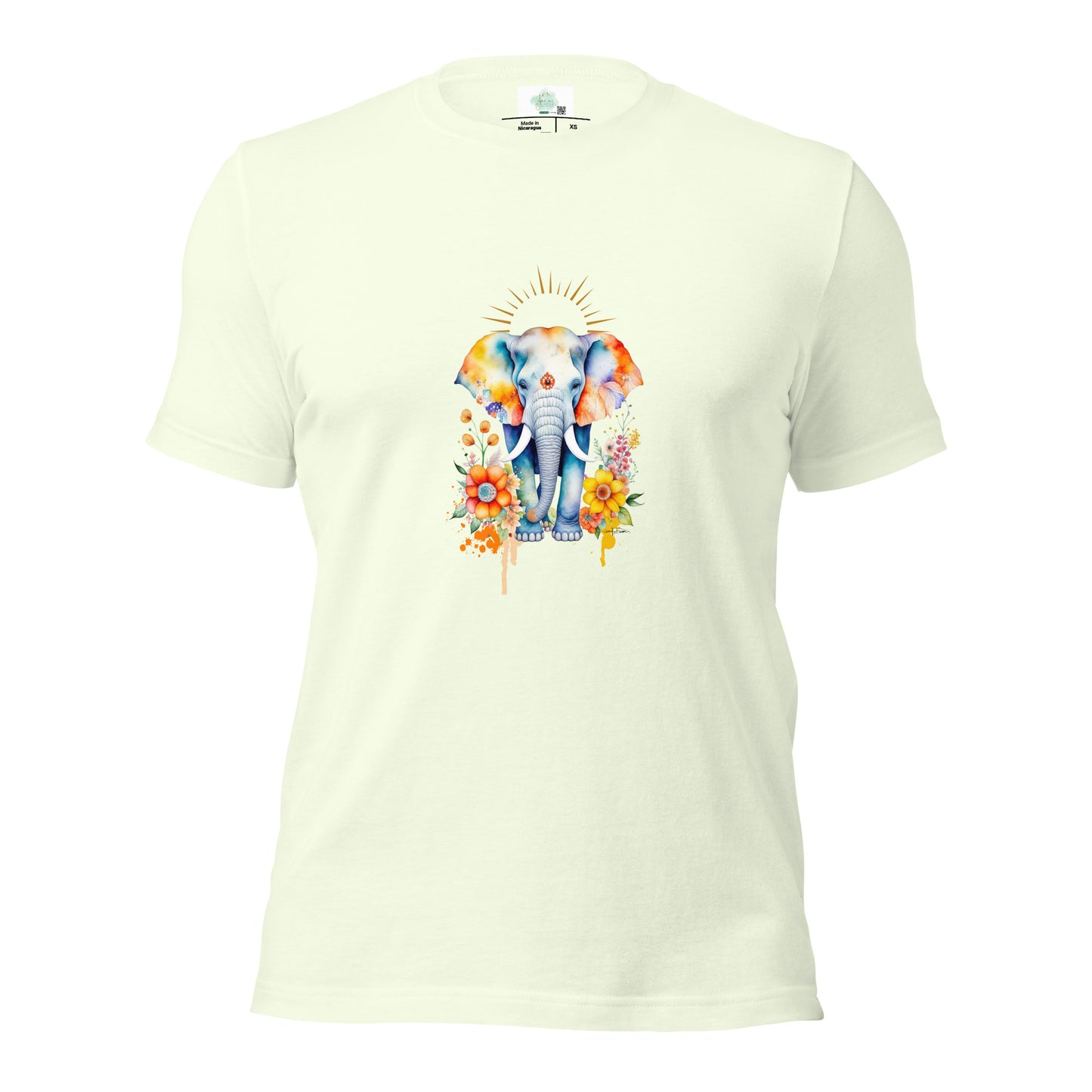 Unisex t-shirt - Elephant w/Flowers Design