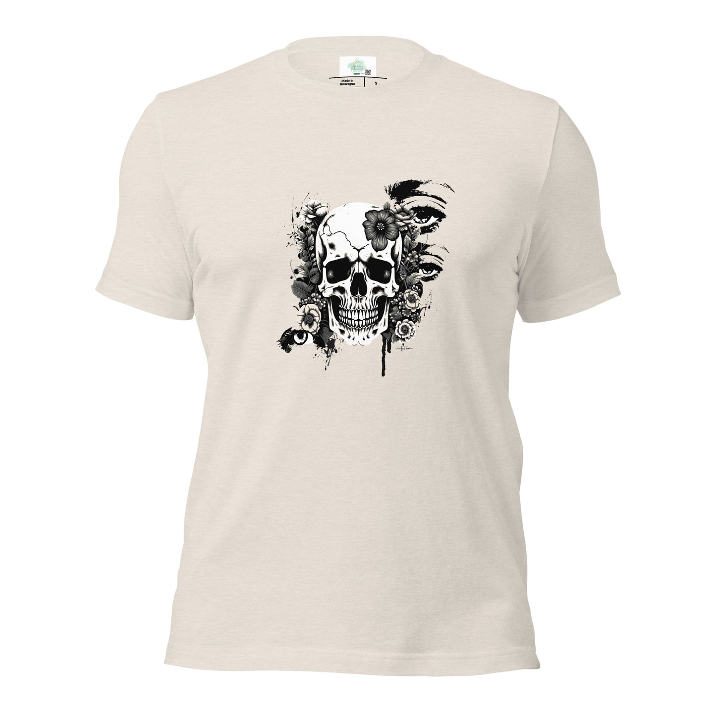 Unisex t-shirt - black & white skull design