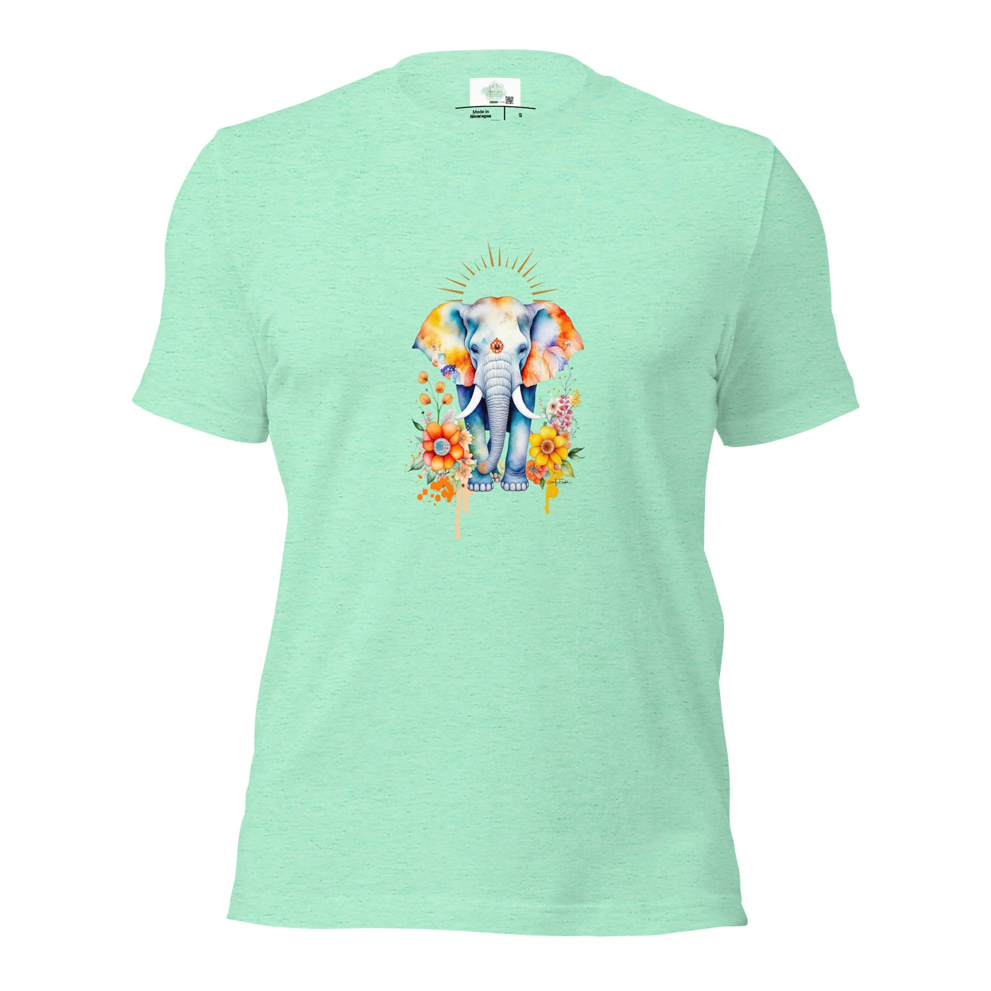 Unisex t-shirt - Elephant w/Flowers Design