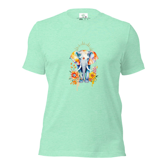 Unisex t-shirt - Elephant w/Flowers Design