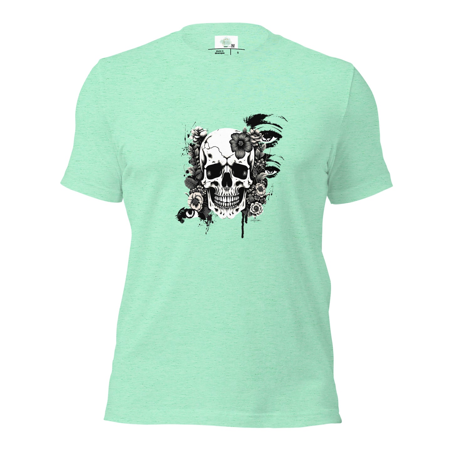 Unisex t-shirt - black & white skull design