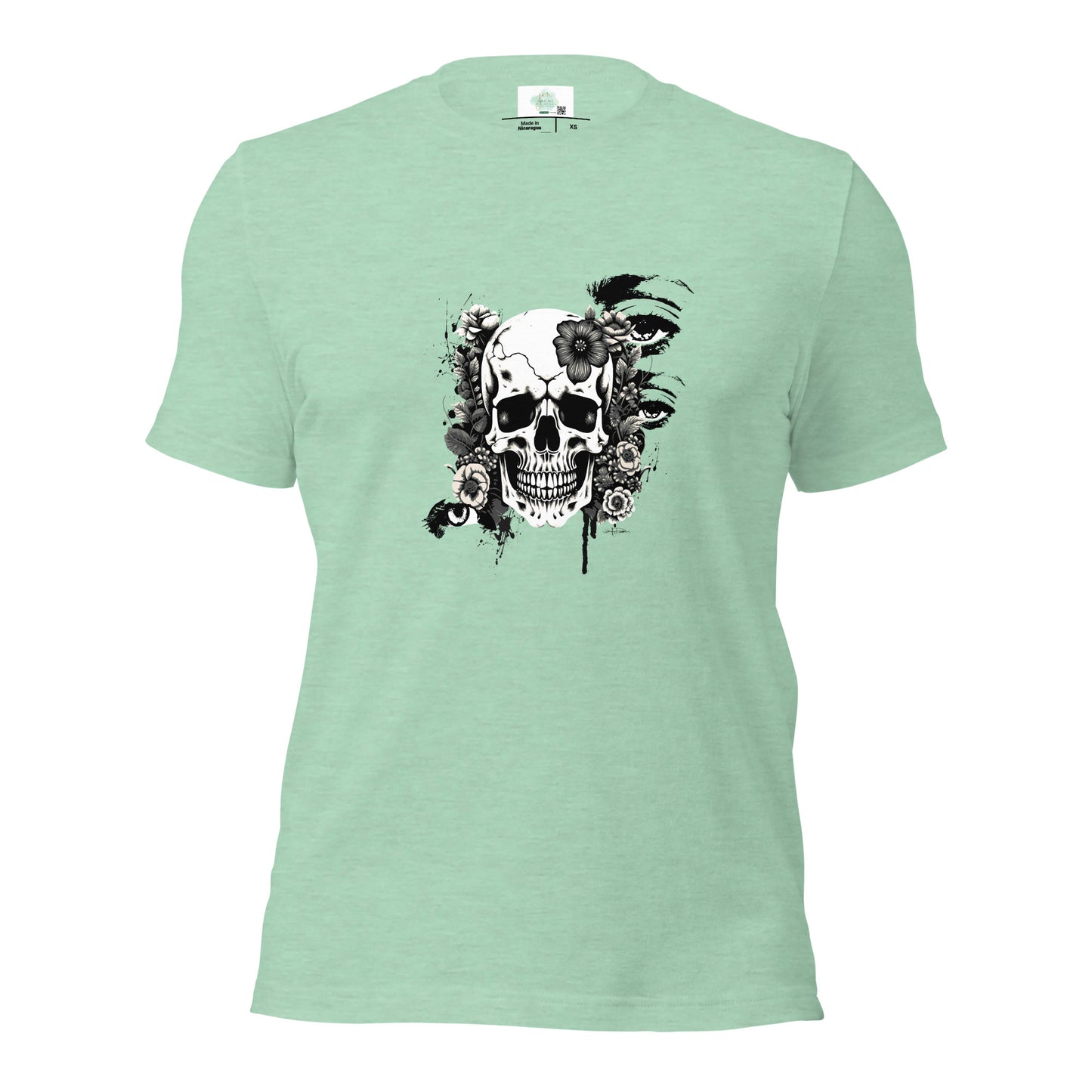 Unisex t-shirt - black & white skull design