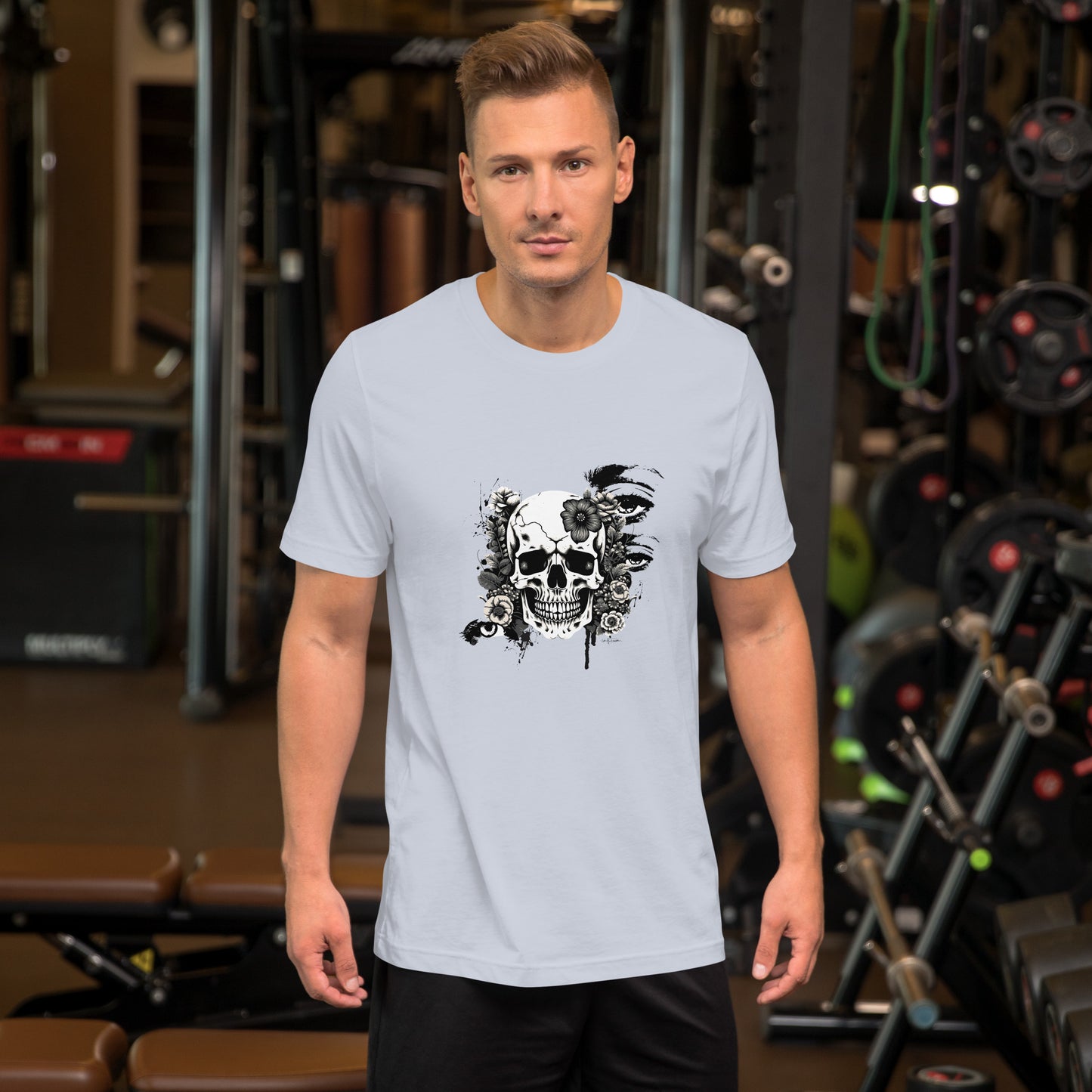 Unisex t-shirt - black & white skull design