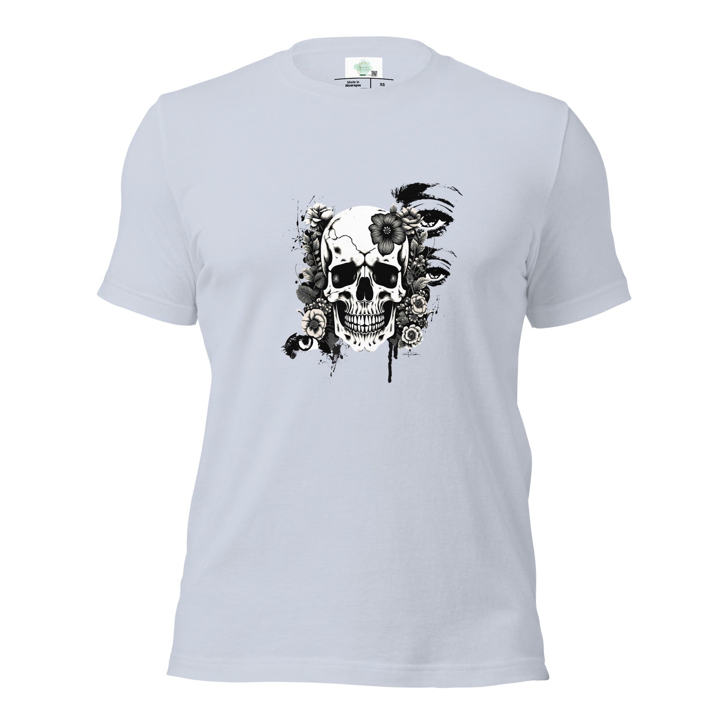 Unisex t-shirt - black & white skull design