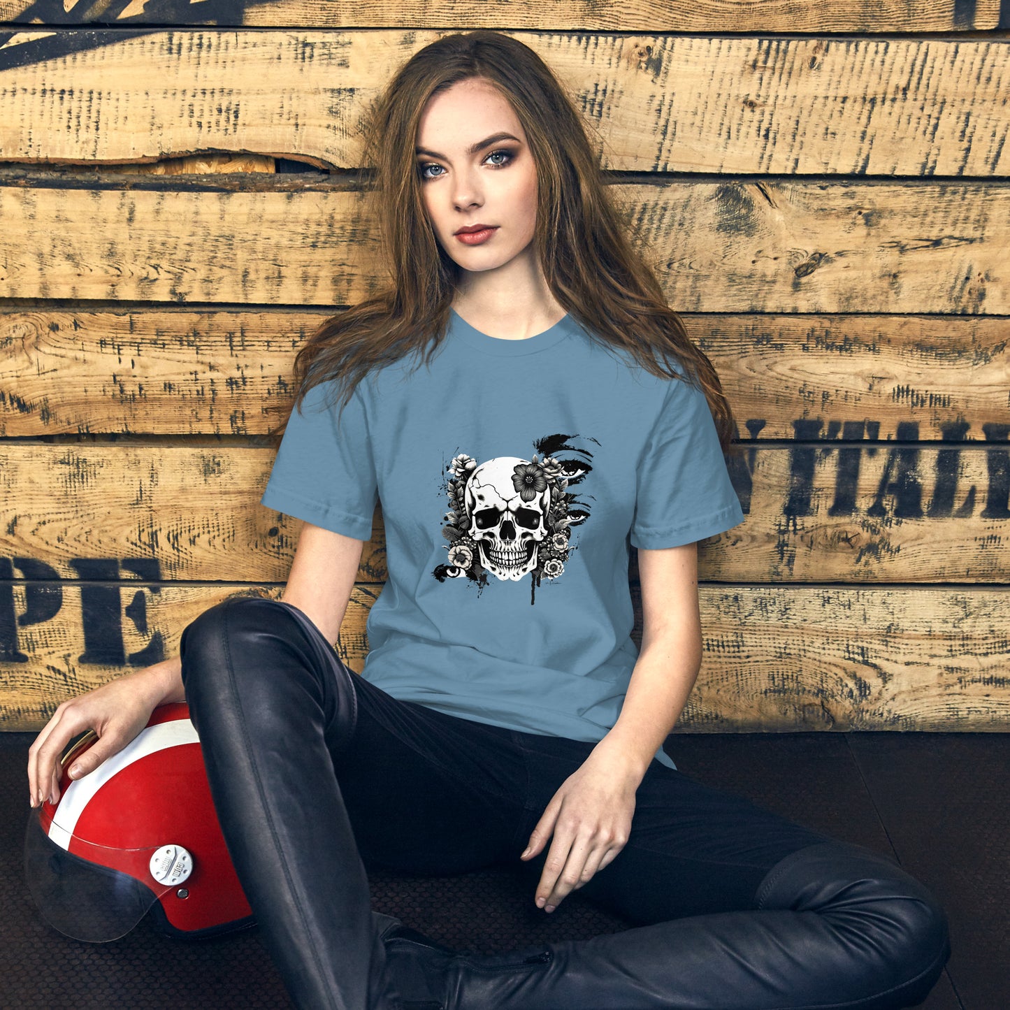 Unisex t-shirt - black & white skull design