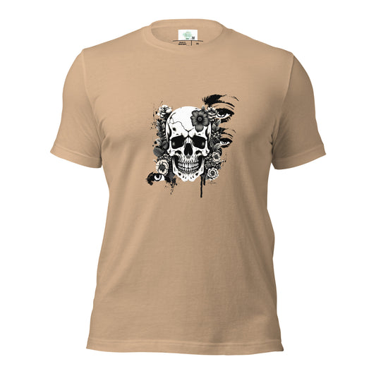 Unisex t-shirt - black & white skull design