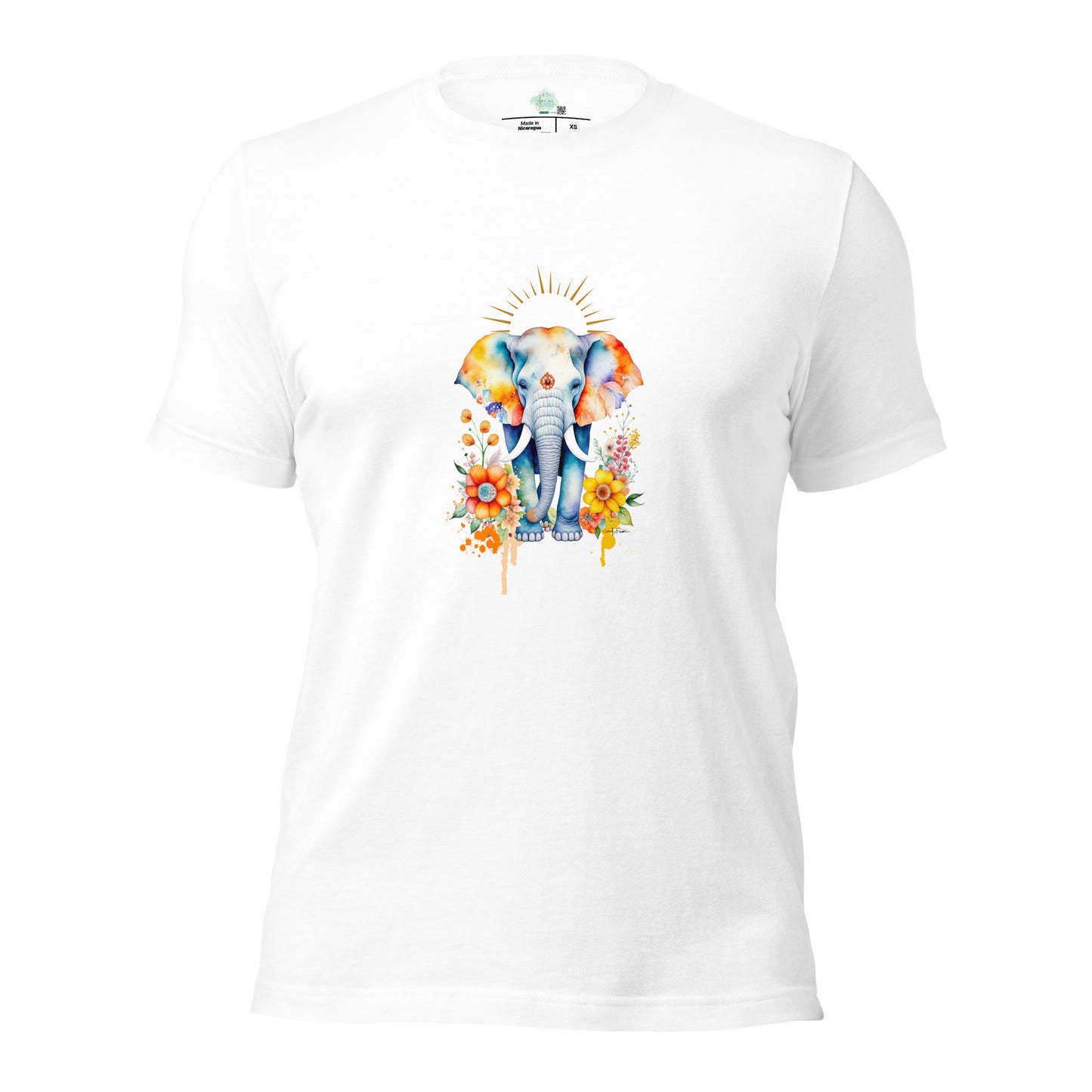 Unisex t-shirt - Elephant w/Flowers Design