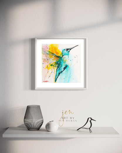 modern canvas wall art, modern art, hummingbird art, watercolor bird art, hummingbird art print, canvas wall art, wall art, home decor, modern art print, art for walls, unique home decor, best gift, bird art print, art by jen duran