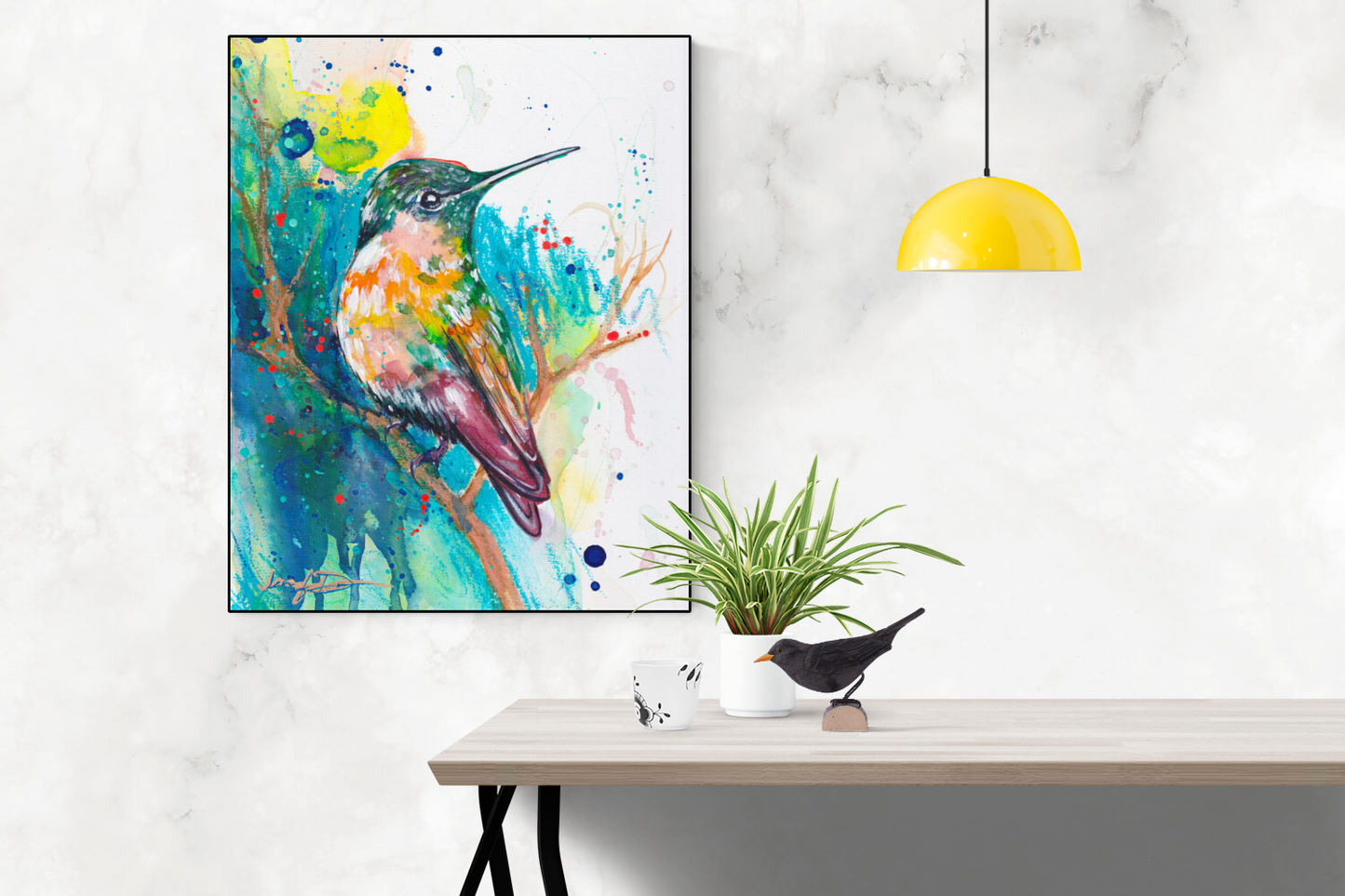 modern canvas wall art, modern art, hummingbird art, watercolor bird art, floral art print, canvas wall art, wall art, home decor, modern art print, art for walls, unique home decor, best gift, bird art print, art by jen duran