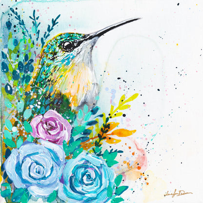 modern canvas wall art, modern art, hummingbird art, watercolor bird art, floral art print, canvas wall art, wall art, home decor, modern art print, art for walls, unique home decor, best gift, bird art print, art by jen duran